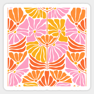 Pretty Pink Vintage Floral Pattern Sticker